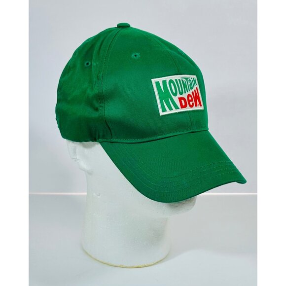 Mountain Dew Logo Green Adjustable Baseball Cap Cotton Unisex One Size Clean Sod - Picture 3 of 11